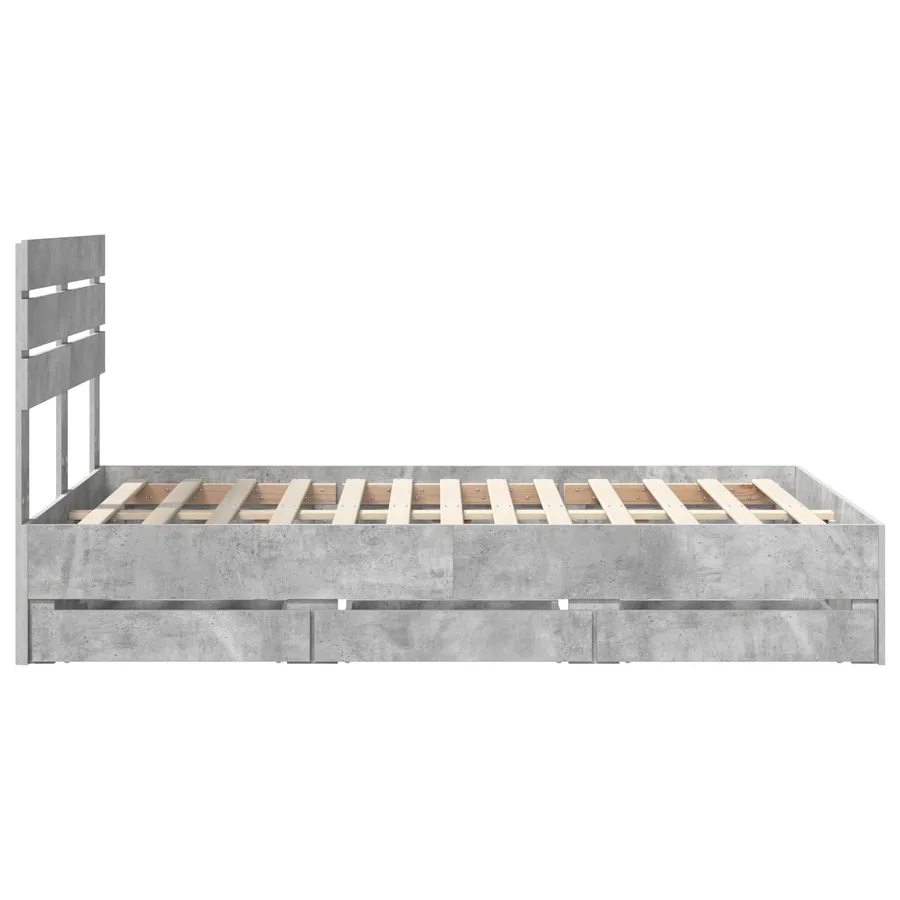 Cadre de lit Gris béton 120 x 190 cm Bois Ingénierie - 9