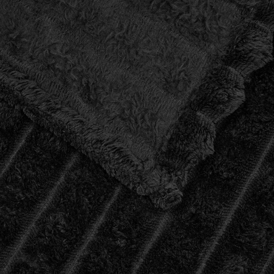 Jeté Noir 200 x 150 cm Toison - 5