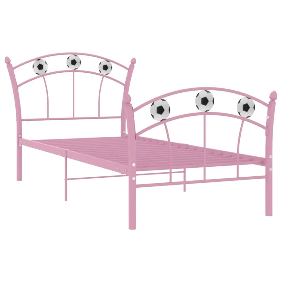 Cadre de lit sans matelas rose métal 90x200 cm - 2