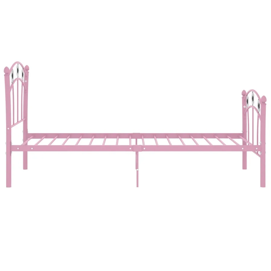 Cadre de lit sans matelas rose métal 90x200 cm - 4
