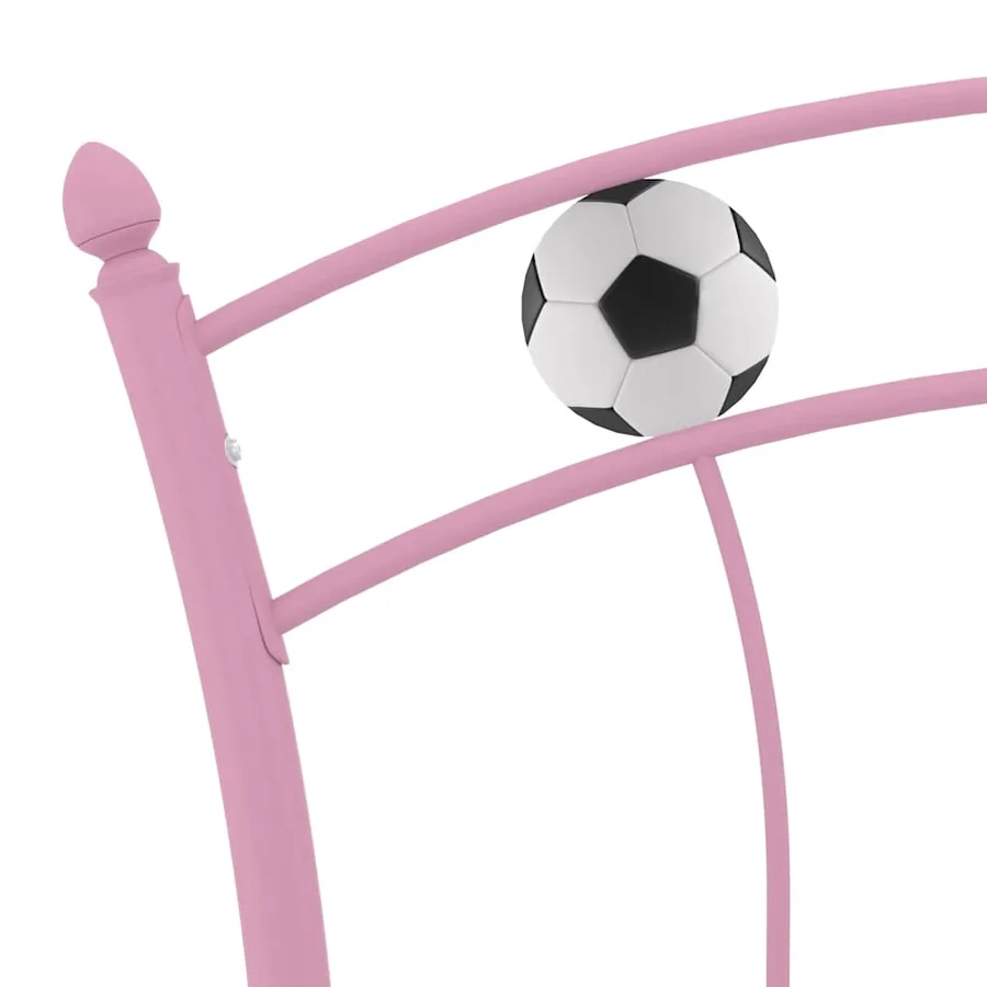 Cadre de lit sans matelas rose métal 90x200 cm - 5