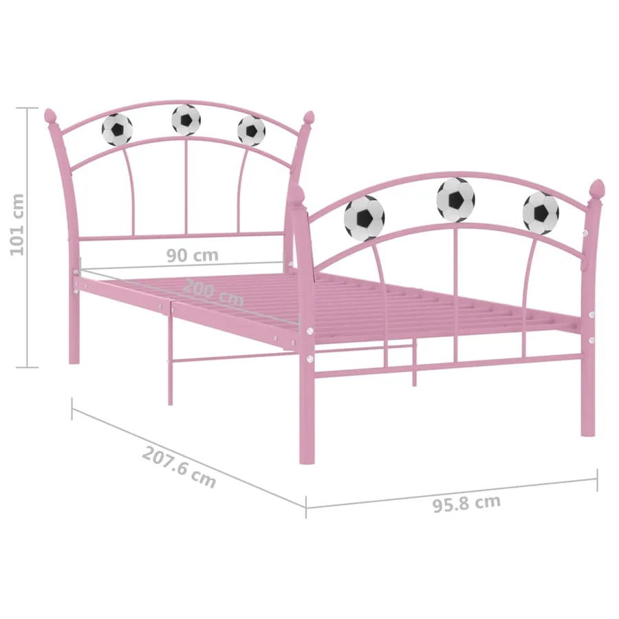 Cadre de lit sans matelas rose métal 90x200 cm - 6