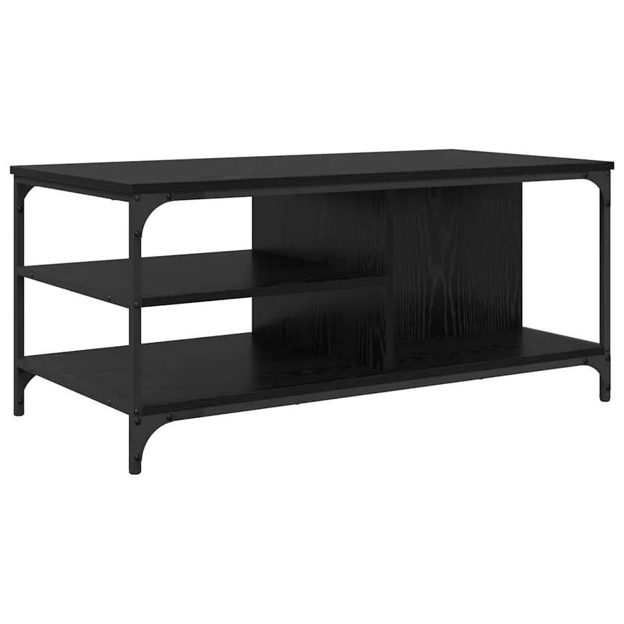 Table basse Chêne noir 100 x 50 x 45 cm Bois d'ingénierie - 2