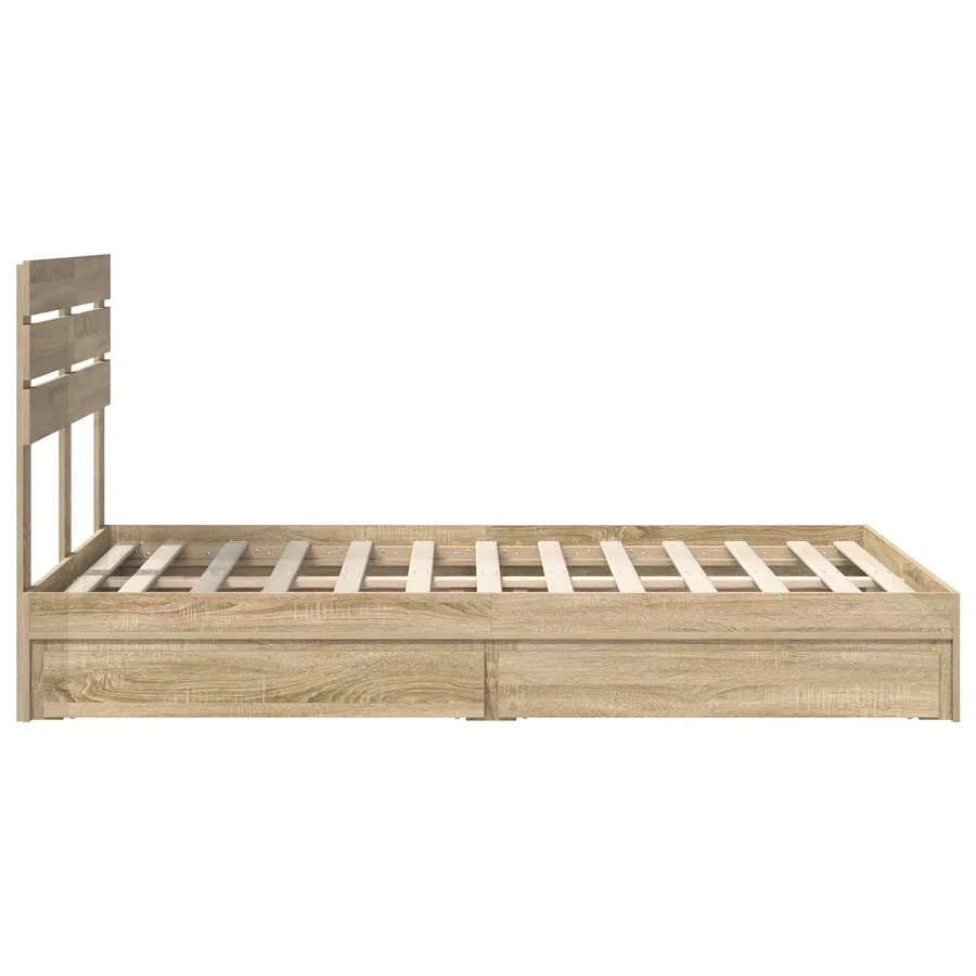 Lit de Rangement Chêne Sonoma 135 x 190 cm Bois d'ingénierie - 9