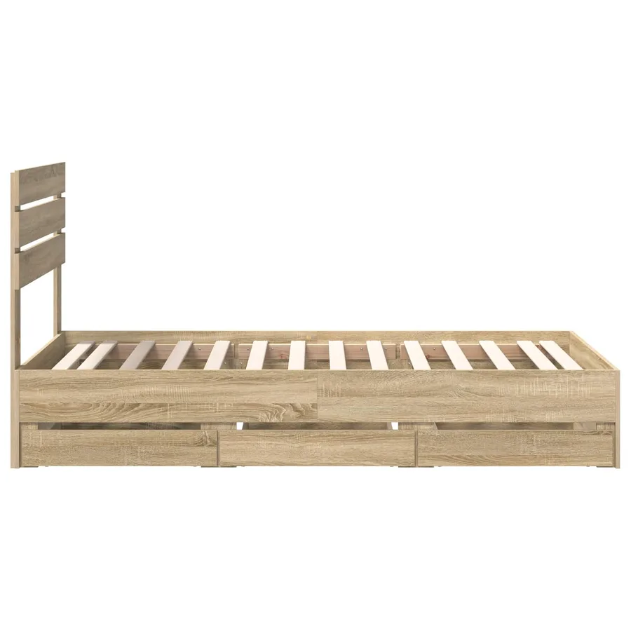 Cadre de lit Chêne Sonoma 75 x 190 cm Bois Ingénierie - 9