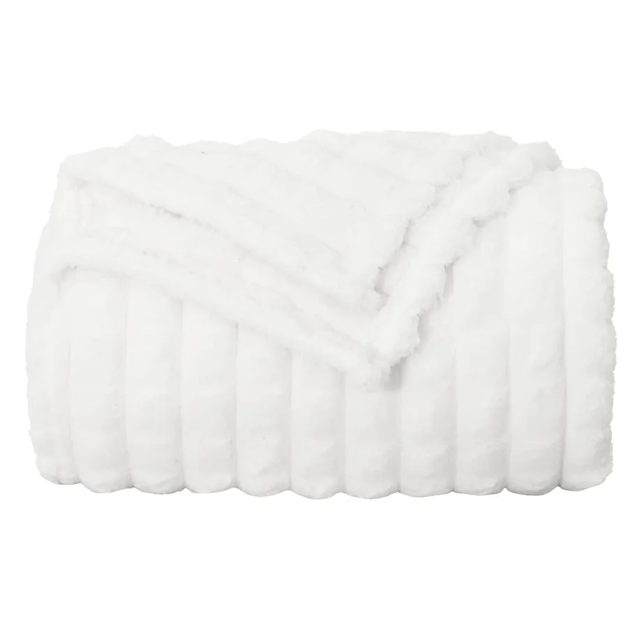 Couvertures à jeter 6 pcs Blanc 200 x 150 cm Toison - 5