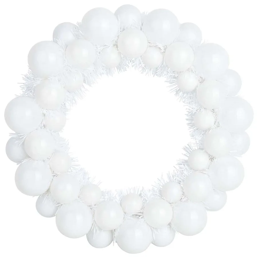 Couronnes de Boules de Noël 2 pcs Blanc 33 x 33 x 7 cm - 4