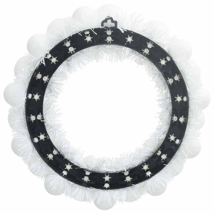 Couronnes de Boules de Noël 2 pcs Blanc 33 x 33 x 7 cm - 5