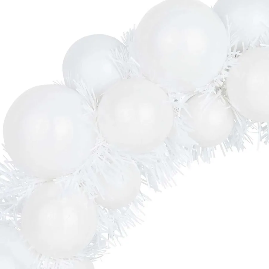 Couronnes de Boules de Noël 2 pcs Blanc 33 x 33 x 7 cm - 6