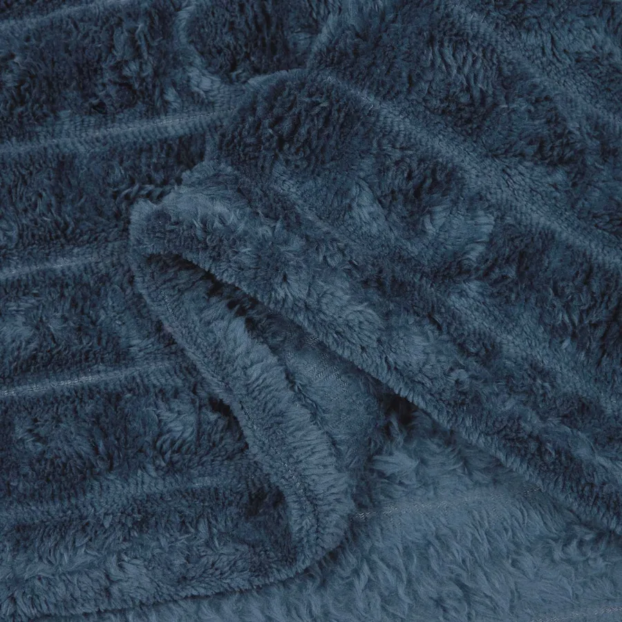 Jeté Bleu marine 200 x 150 cm Toison - 6