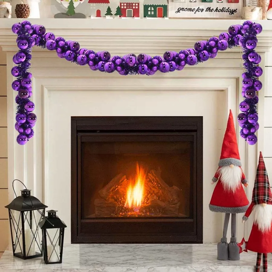 Guirlande de Boules de Noël Lilas 186 cm Polystyrène