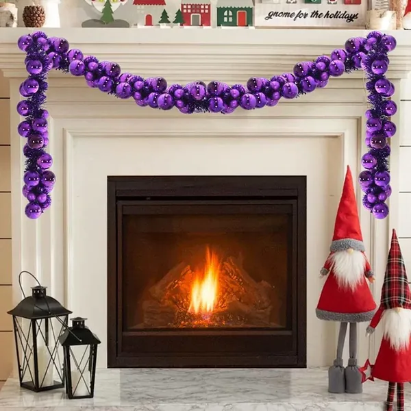 Guirlande de Boules de Noël Lilas 186 cm Polystyrène