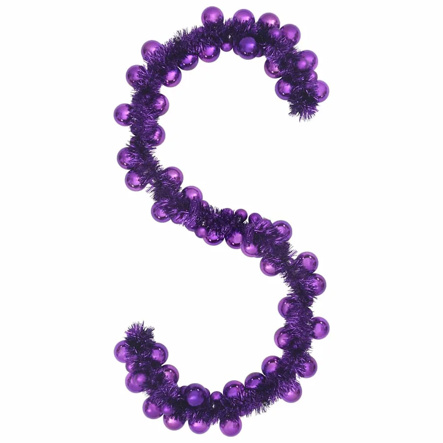 Guirlande de Boules de Noël Lilas 186 cm Polystyrène - 2