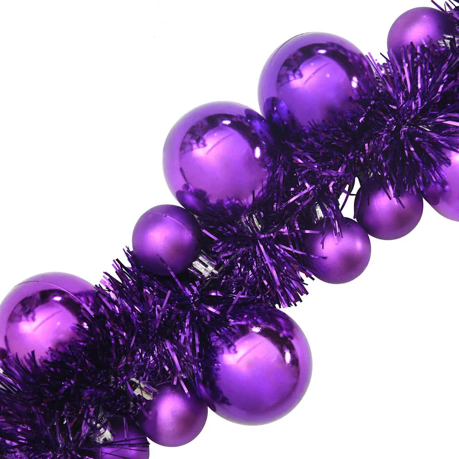 Guirlande de Boules de Noël Lilas 186 cm Polystyrène - 6