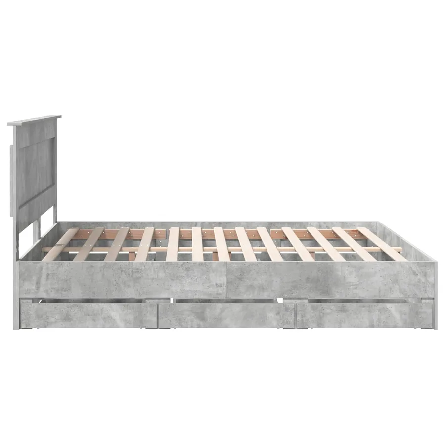 Cadre de lit Gris béton 180 x 200 cm Bois Ingénierie - 9