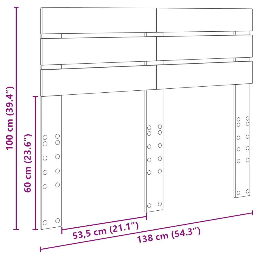 Tête de lit Blanc Bois d'ingénierie - 10