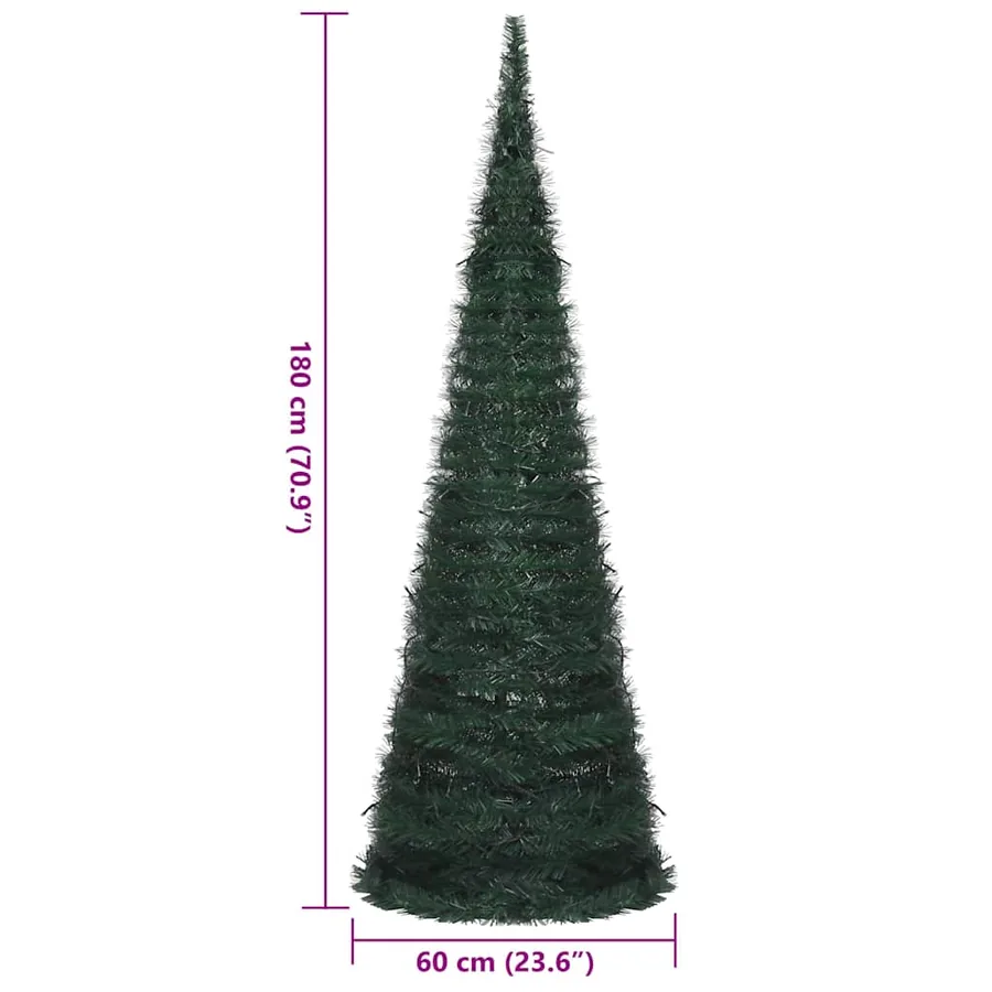 Sapin de Noël artificiel pré-éclairé avec guirlandes vert 180cm - 10