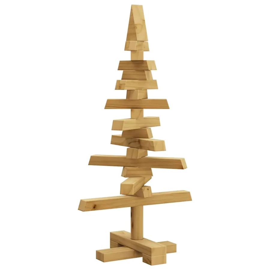 Arbre de Noël en bois Marron 60 cm Bois massif en pin - 6