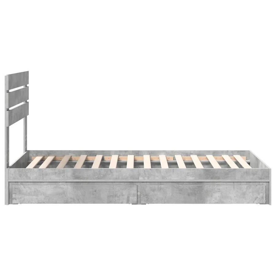 Lit de Rangement Gris béton 70 x 190 cm Bois d'ingénierie - 9
