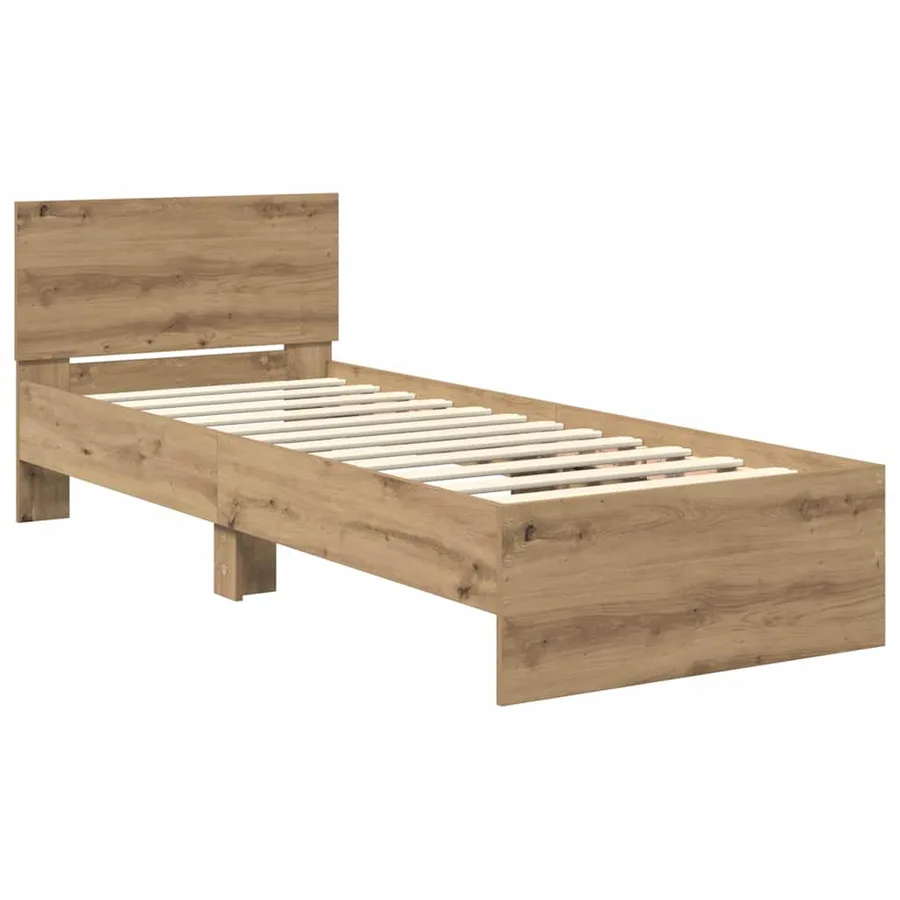 Cadre de lit Chêne artisanal 75 x 190 cm Bois d'ingénierie - 5