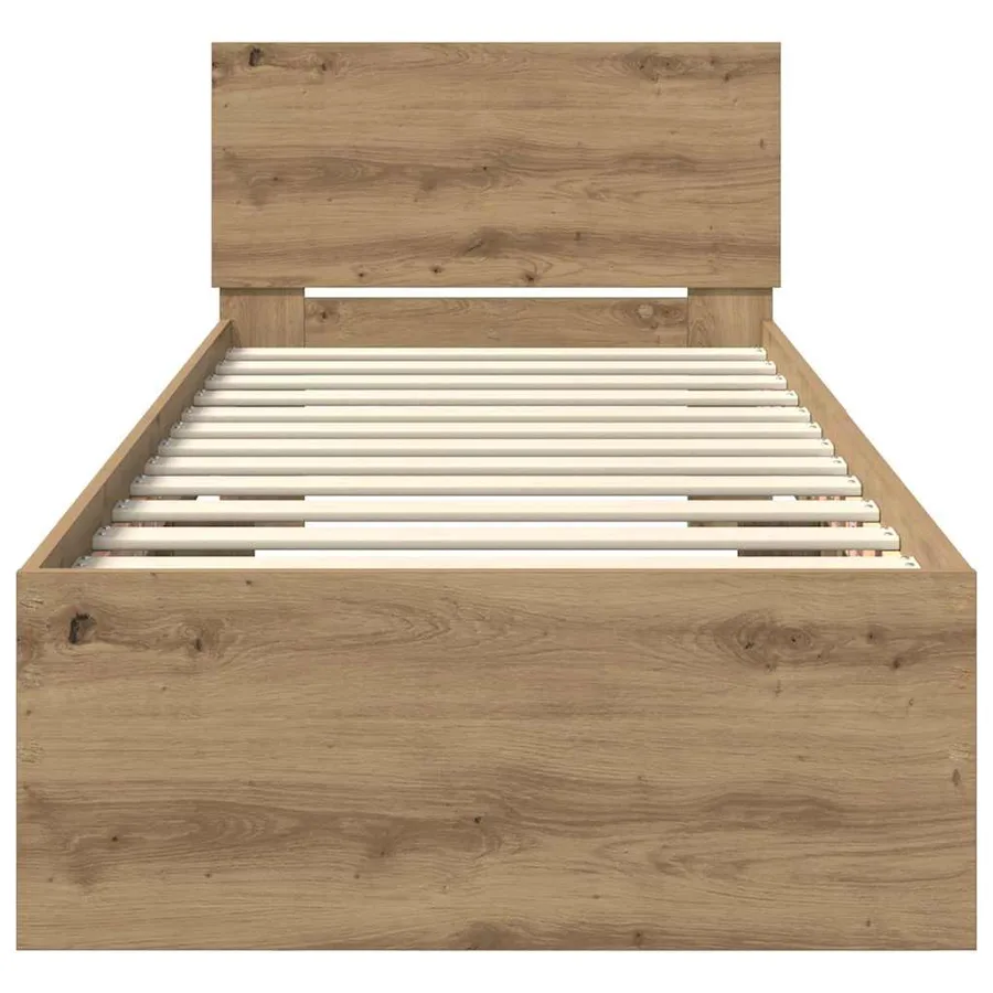 Cadre de lit Chêne artisanal 75 x 190 cm Bois d'ingénierie - 6
