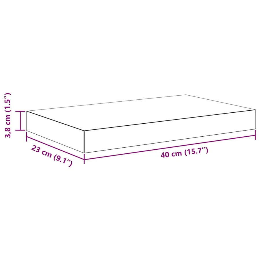 Étagère murale flottante gris 40x23,5x3,8 cm MDF - 14