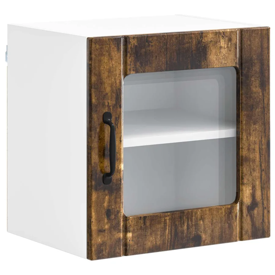 Cabinet en verre mural LUCCA Chêne fumé 40 x 31 x 40 cm - 2