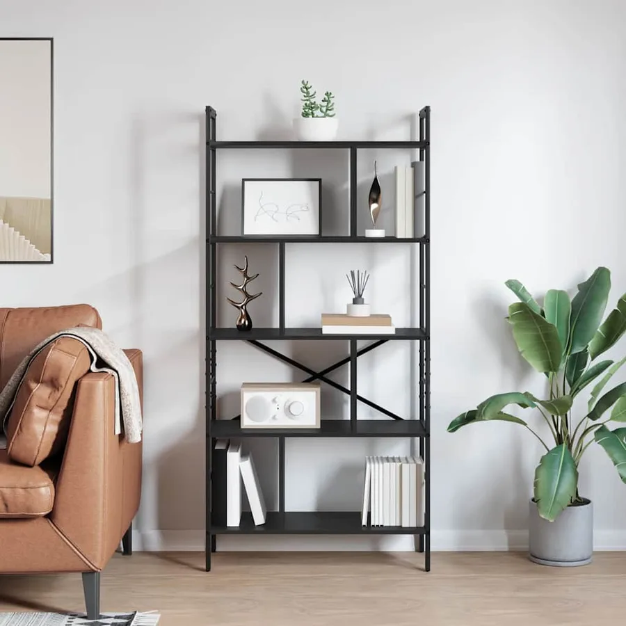 Étagère Chêne noir 75 x 30 x 156 cm Bois d'ingénierie - 4
