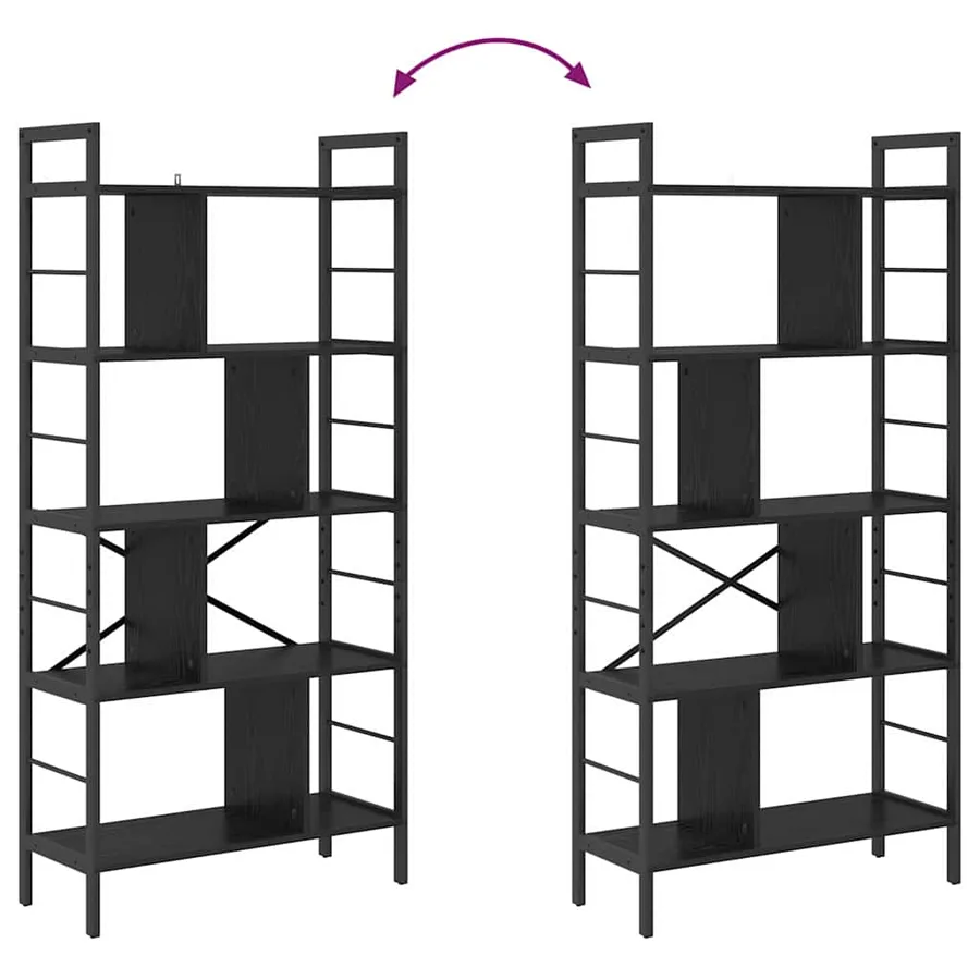 Étagère Chêne noir 75 x 30 x 156 cm Bois d'ingénierie - 8