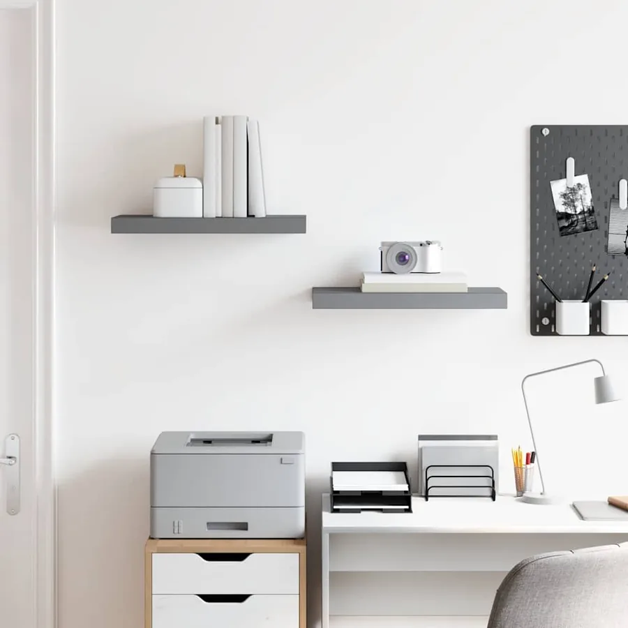 Étagère murale flottante 2 pcs Gris brillant 50x23,5x3,8 cm MDF - 3