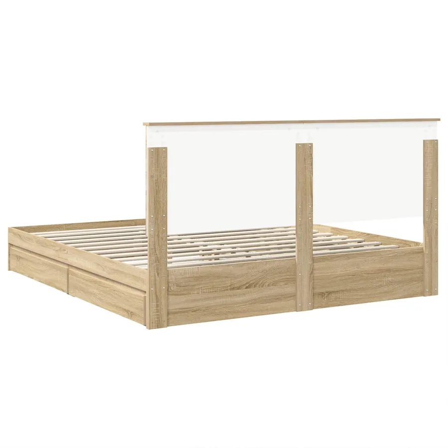 Lit de Rangement Chêne Sonoma 180 x 200 cm Bois d'ingénierie - 8