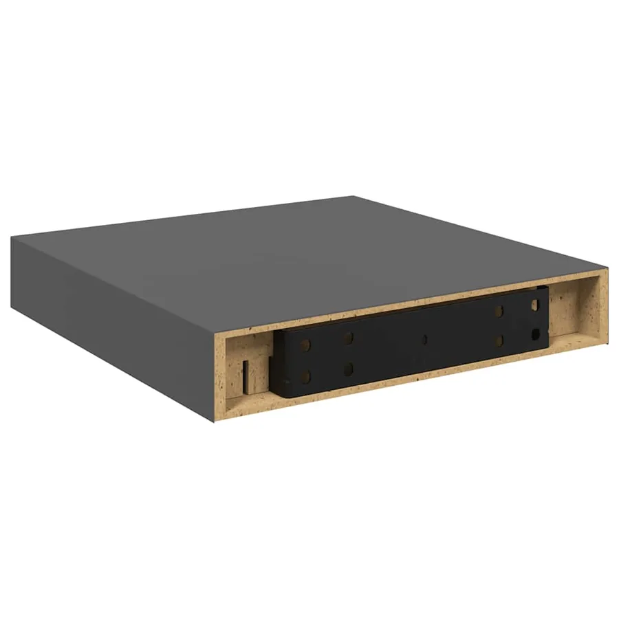 Étagère murale flottante 4 pcs Gris brillant 23x23,5x3,8 cm MDF - 9