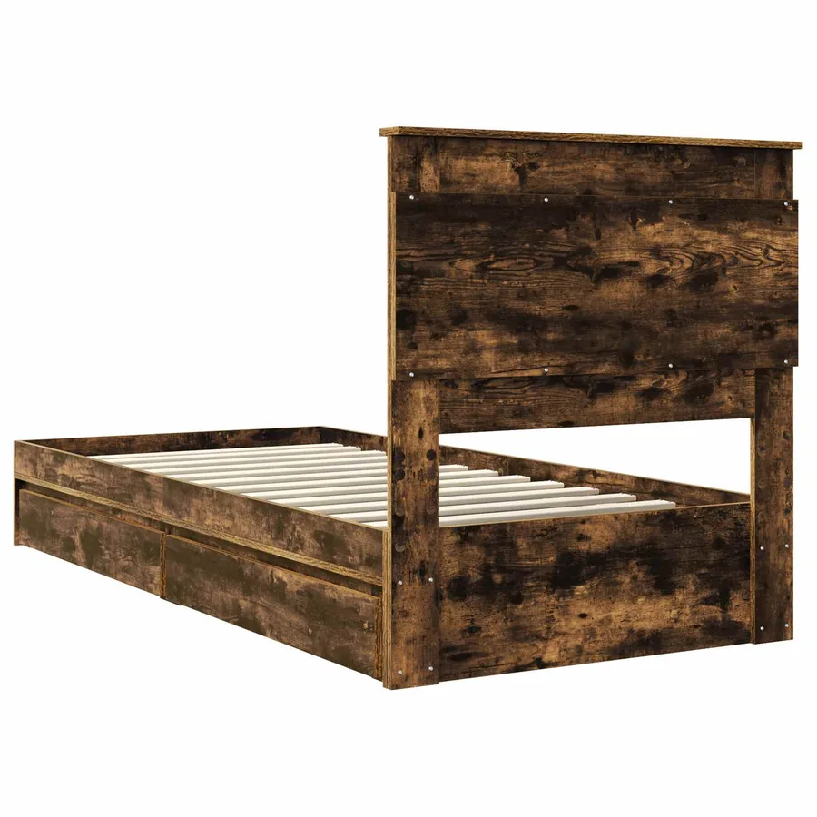Lit de Rangement Chêne fumé 75 x 190 cm Bois d'ingénierie - 10