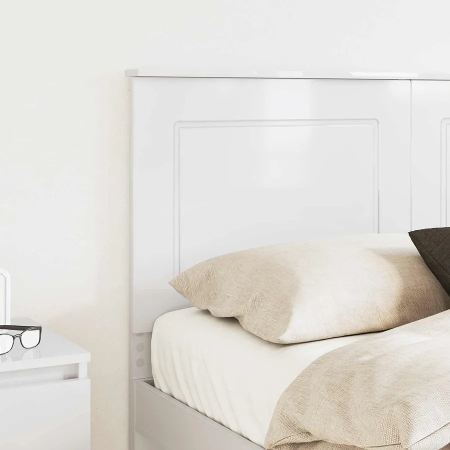 Tête de lit Blanc Brillant 100 cm Bois d’ingénierie - 3
