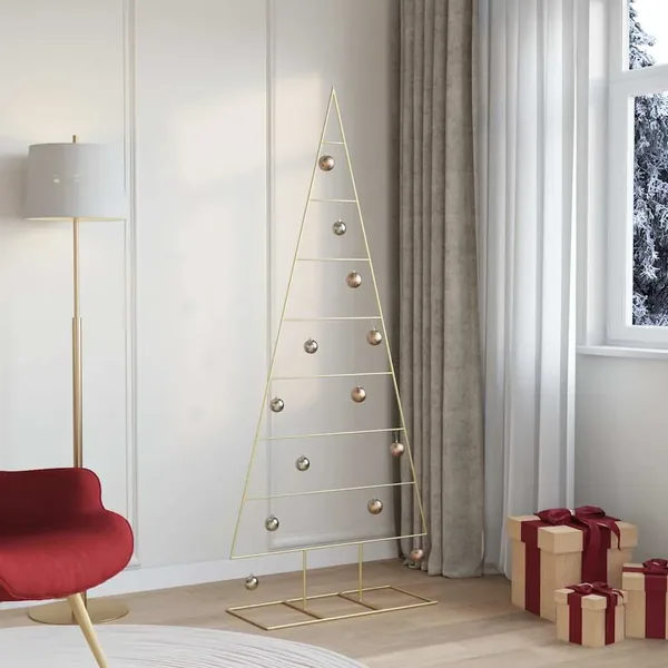 Arbre de Noël en métal Doré 181 cm Acier peint par poudre