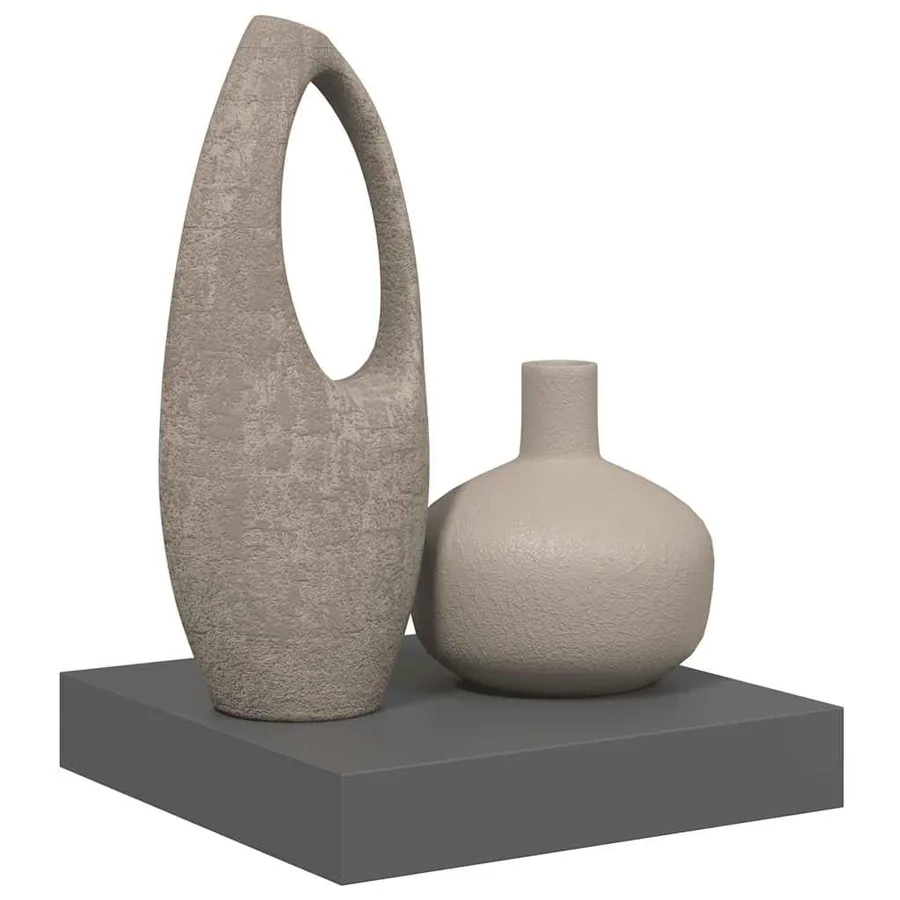 Étagère murale flottante Gris brillant 23x23,5x3,8 cm MDF - 5