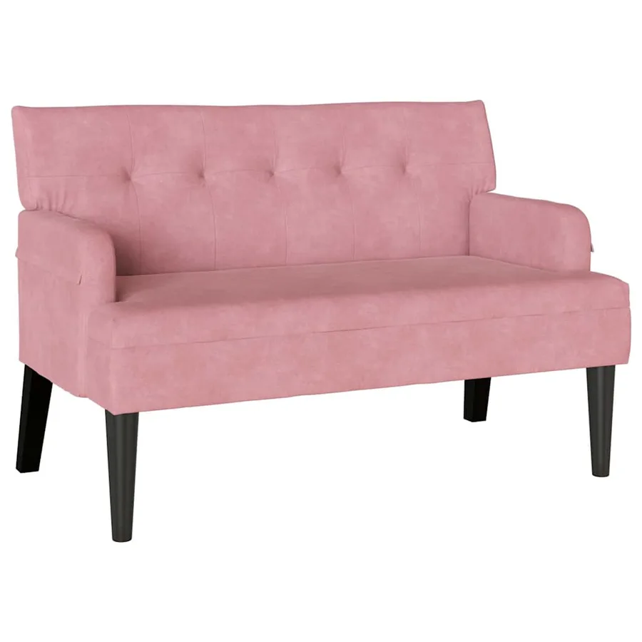 Banc Chesterfield Rose 112 x 65,5 x 75 cm Velours - 2