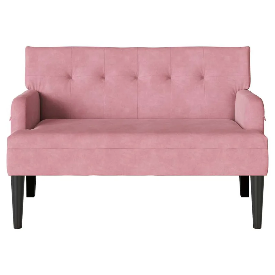 Banc Chesterfield Rose 112 x 65,5 x 75 cm Velours - 4