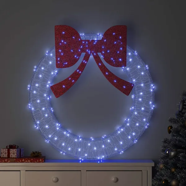 Couronne avec 150 LED Bleu 120 cm Acrylique