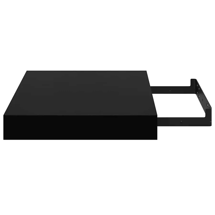 Étagère murale flottante Noir brillant 23x23,5x3,8 cm MDF - 10