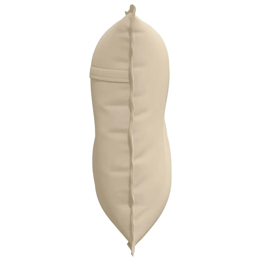Coussin de Dos Crème 80 x 50 cm Tissu en microfibre - 6