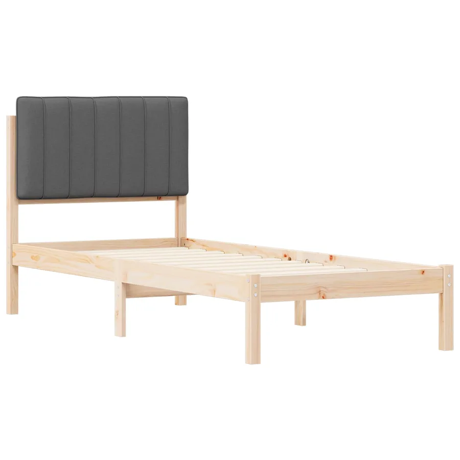 Cadre de lit avec tête de lit rembourrée Gris foncé 80 x 200 cm - 4