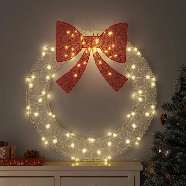 Couronne avec 80 LED Blanc chaud 92 x 92 x 9,5 cm Acrylique