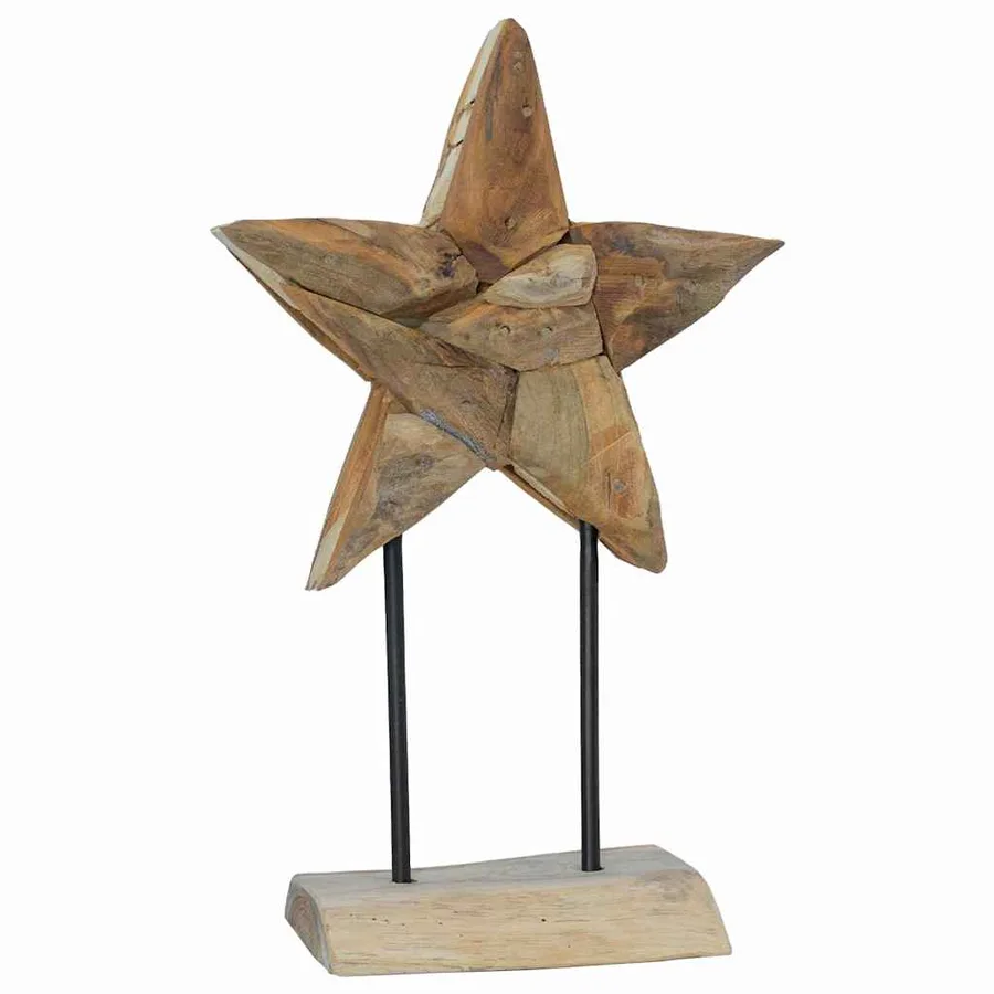 Étoile de Noël Marron 31 x 15 x 46 cm Bois de teck massif - 4