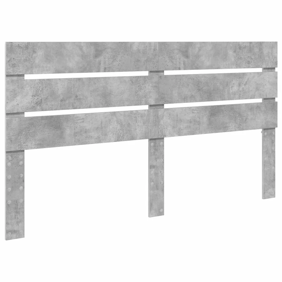 Cadre de lit Gris béton 200 x 200 cm Bois d'ingénierie - 7