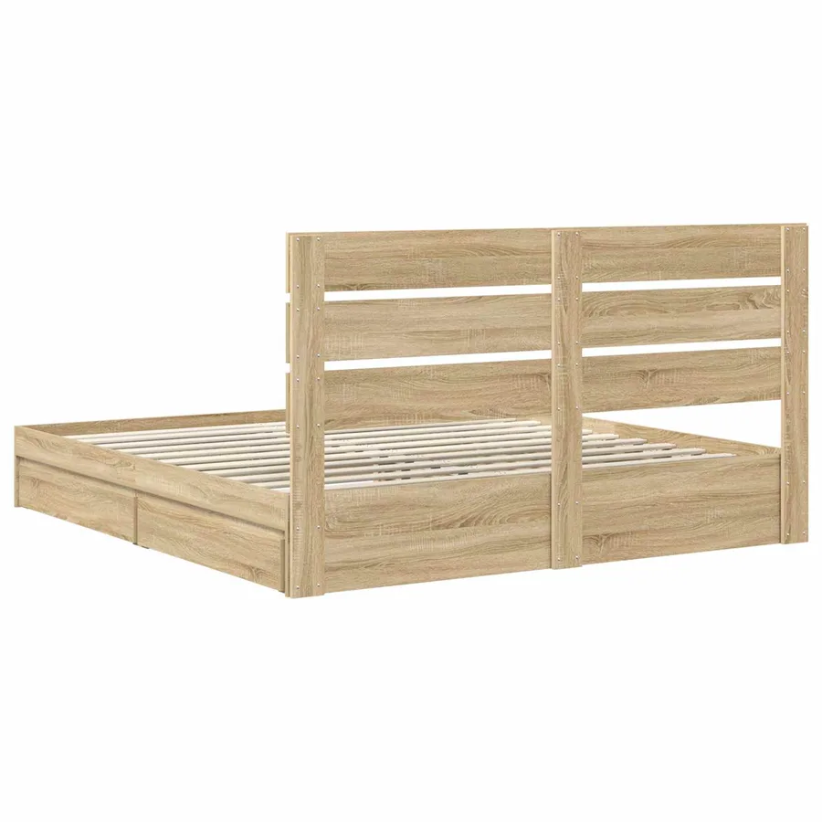 Lit de Rangement Chêne Sonoma 180 x 200 cm Bois d'ingénierie - 10