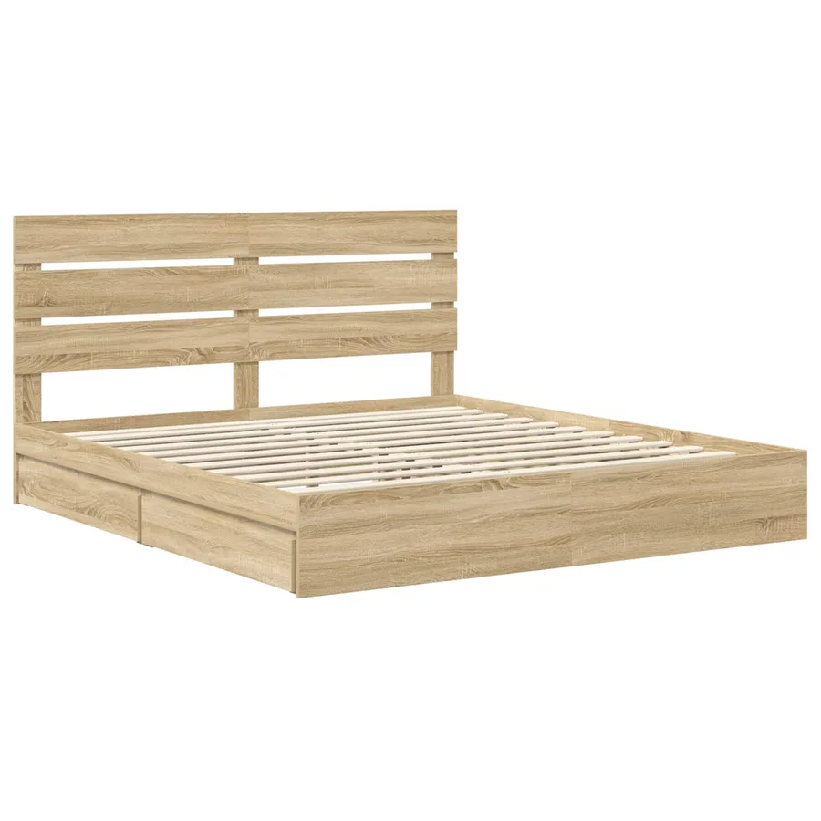 Lit de Rangement Chêne Sonoma 180 x 200 cm Bois d'ingénierie - 4