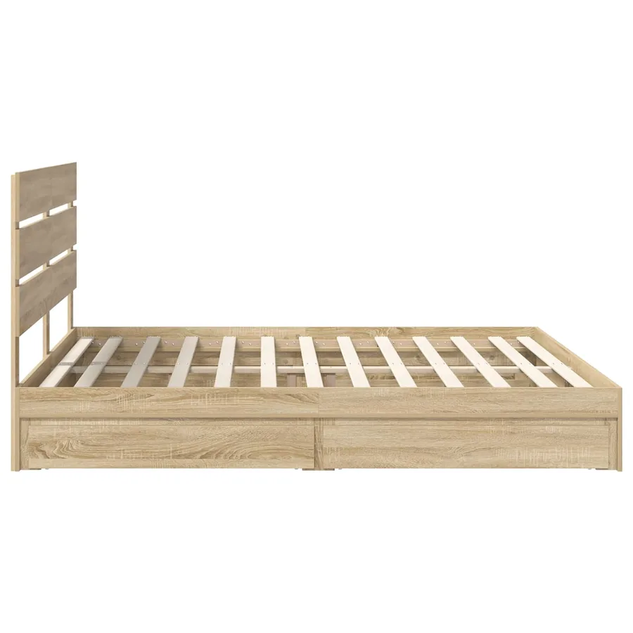 Lit de Rangement Chêne Sonoma 180 x 200 cm Bois d'ingénierie - 9