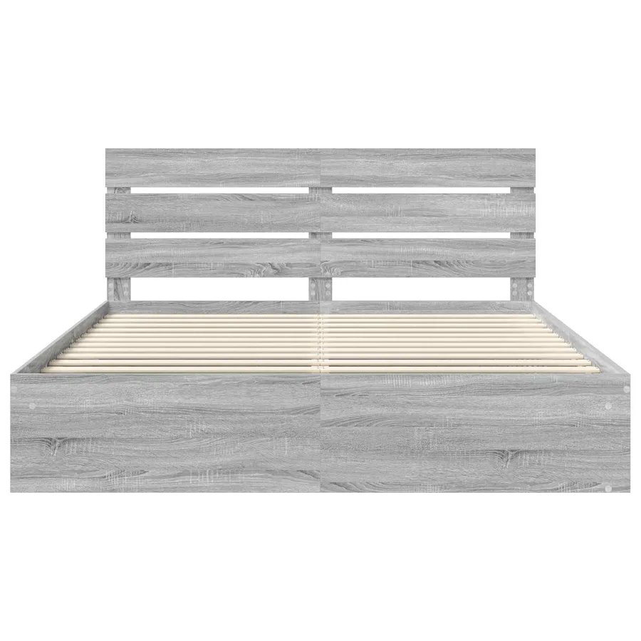 Cadre de lit Gris Sonoma 180 x 200 cm Pin massif - 7