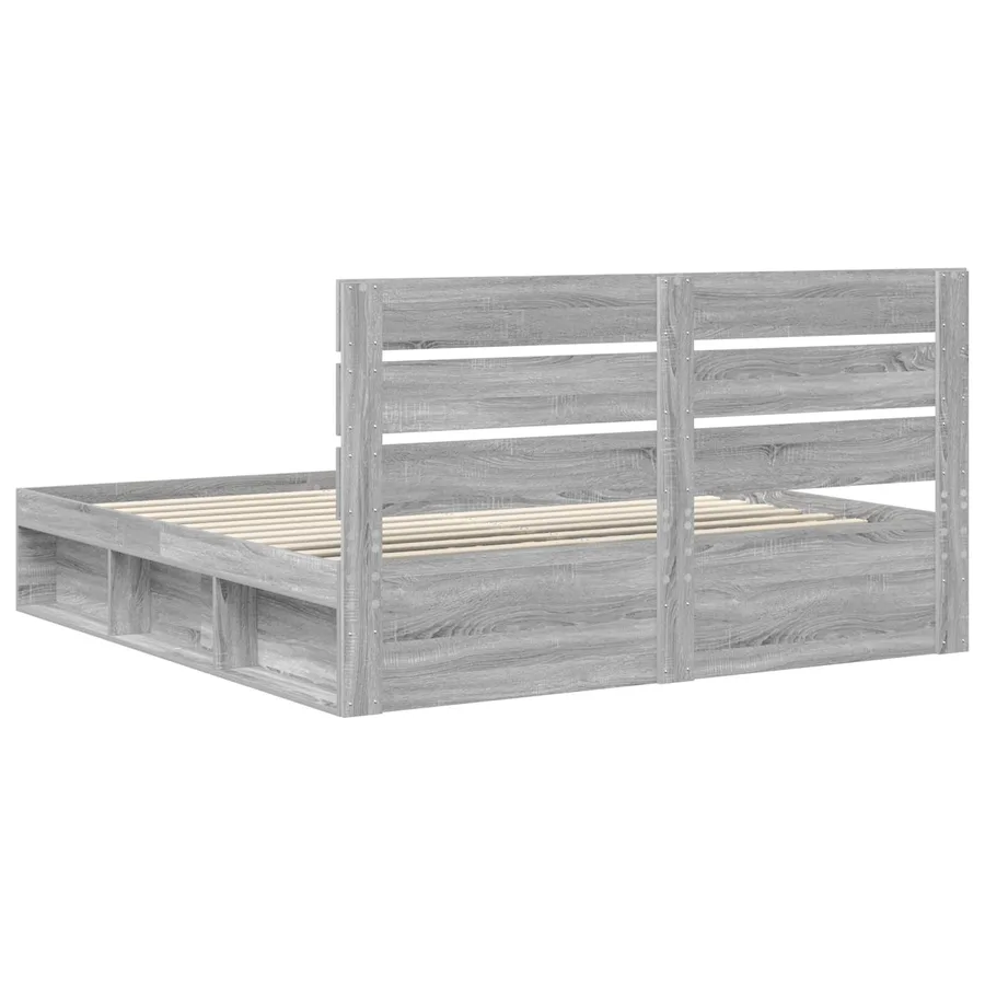 Cadre de lit Gris Sonoma 180 x 200 cm Pin massif - 9